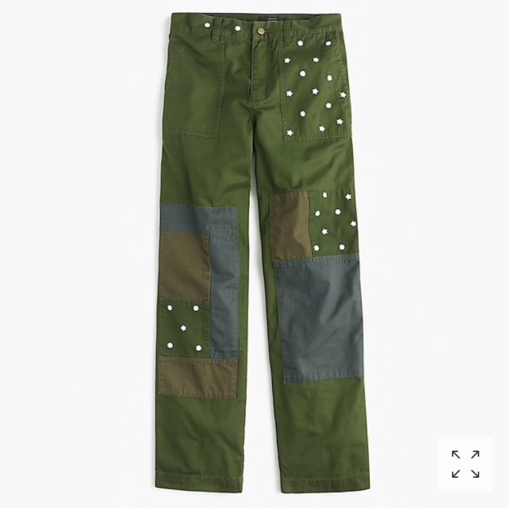 J Crew TALL Embroidered boyfriend chino